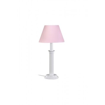 Lampe de table Waldi Rose, Blanc, 1 lumière