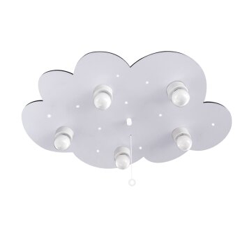Plafonnier Waldi Cloud Gris, Blanc, 5 lumières