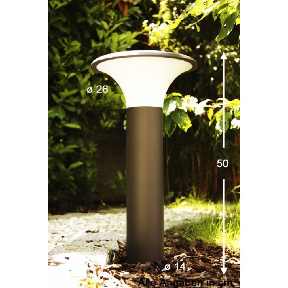 Lampadaire LED 25,5 watts éclairage extérieur Lampe colonne en acier  inoxydable IP44