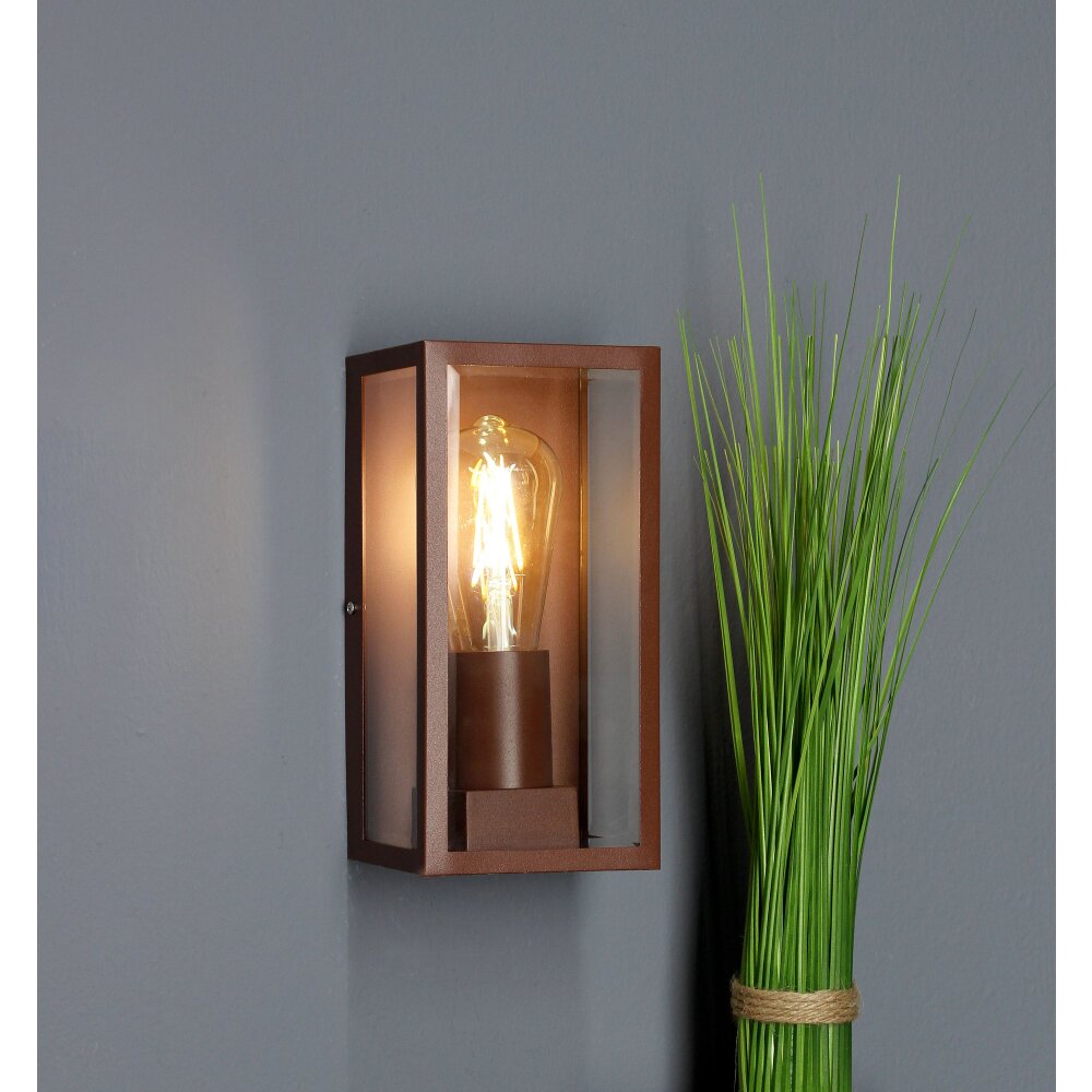 Applique murale d'extérieur Lutec Mondrian Bronze, 1 lumière