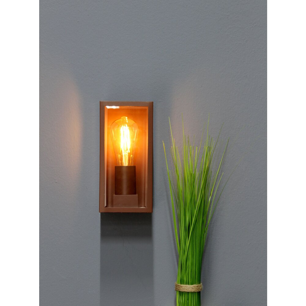 Applique murale d'extérieur Lutec Mondrian Bronze, 1 lumière