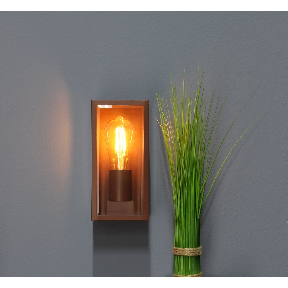 Applique murale d'extérieur Lutec Mondrian Bronze, 1 lumière