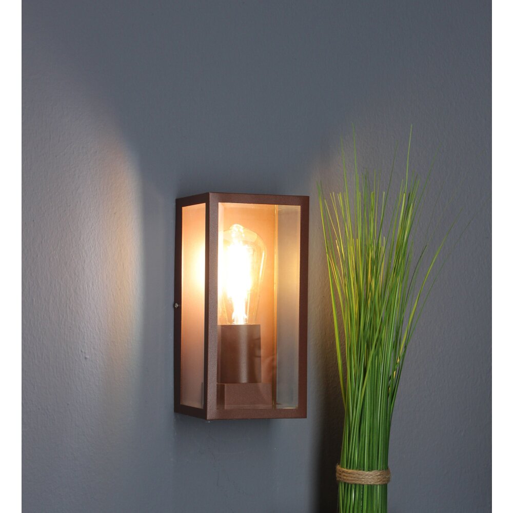 Applique murale d'extérieur Lutec Mondrian Bronze, 1 lumière