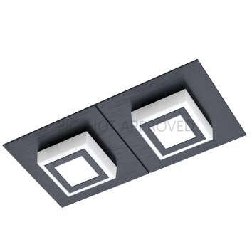 Plafonnier Eglo MASIANO LED Noir, 2 lumières