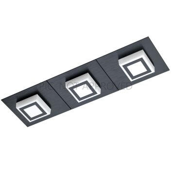 Plafonnier Eglo MASIANO LED Noir, 3 lumières