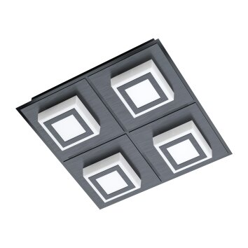 Plafonnier Eglo MASIANO LED Noir, 4 lumières