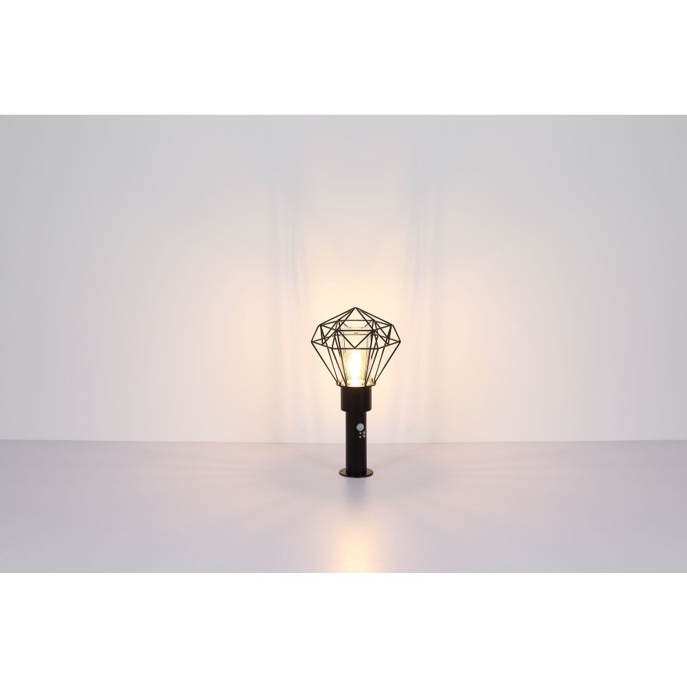 Lampe d'extérieur Globo HORACE Noir, 1 lumière, Détecteur de mouvement