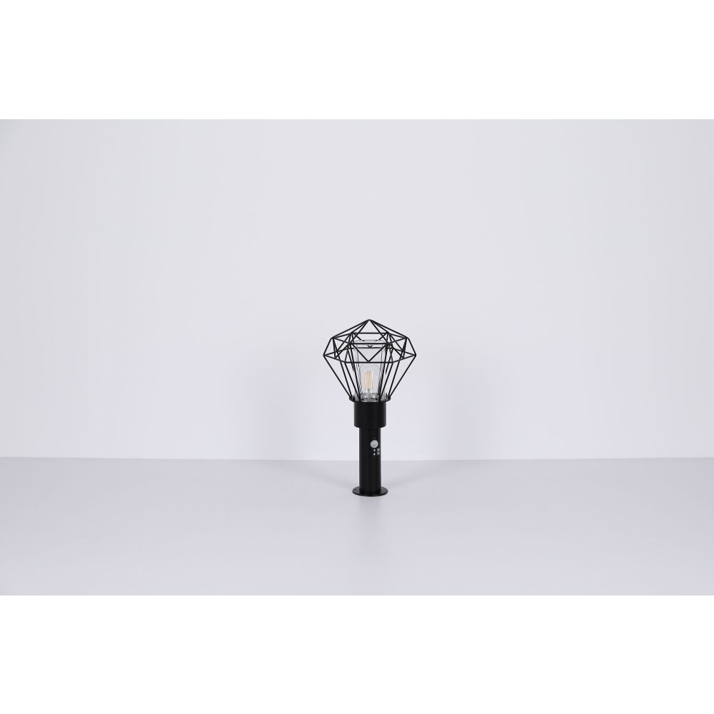 Lampe d'extérieur Globo HORACE Noir, 1 lumière, Détecteur de mouvement