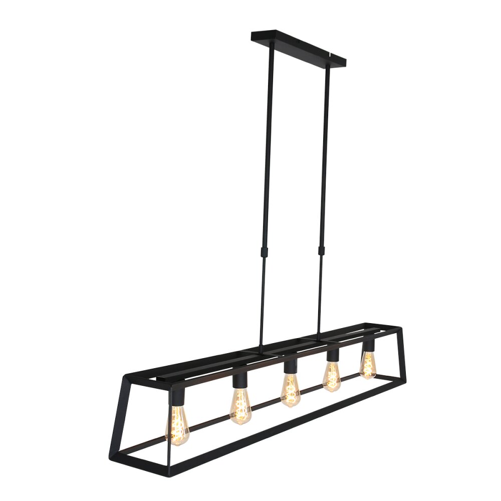 Suspension Steinhauer Buckley Noir, 5 lumières
