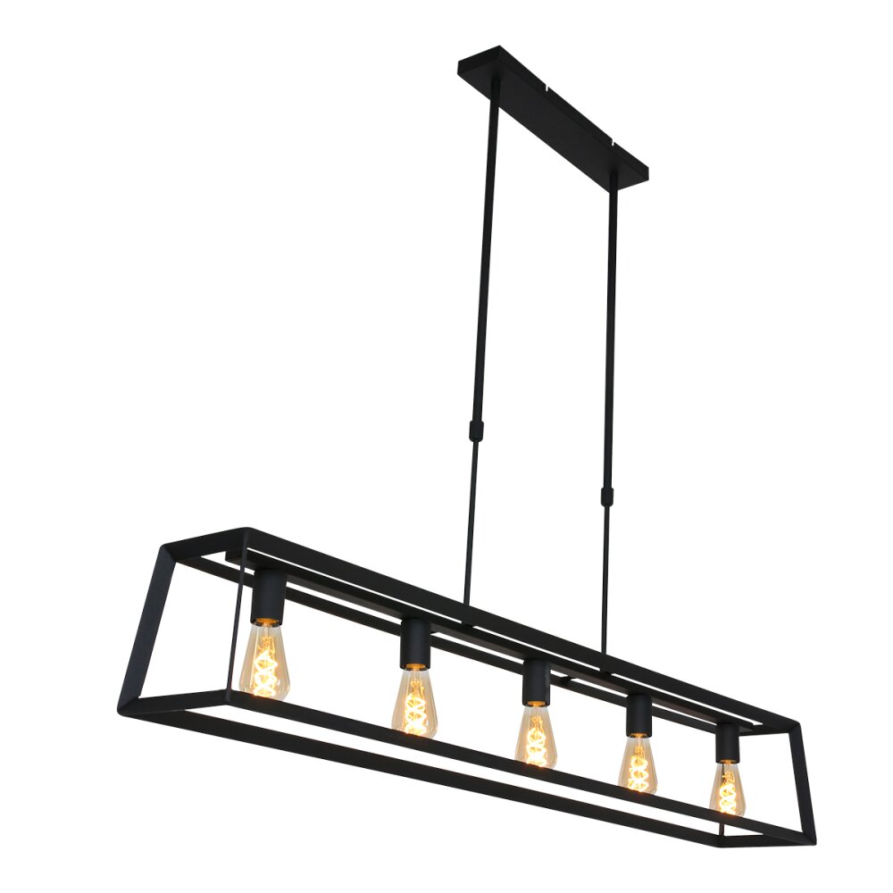 Suspension Steinhauer Buckley Noir, 5 lumières