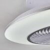 Ventilateur de plafond Nagoya LED Blanc, 1 lumière, Télécommandes