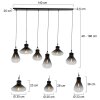 Suspension Steinhauer Flere Gris, Noir, 6 lumières