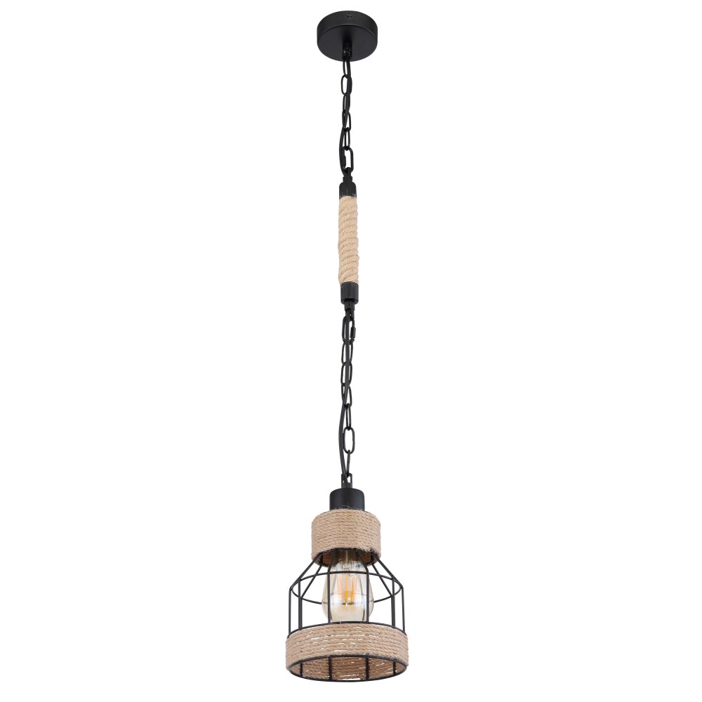 Suspension Globo HALIA Brun, Noir, 1 lumière