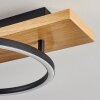 Plafonnier Pompu LED Bois clair, Noir, 2 lumières