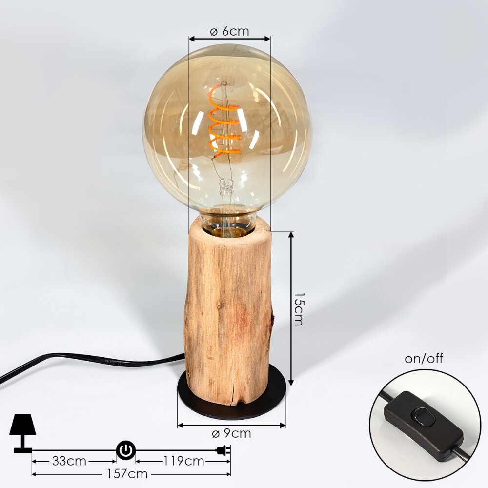 Lampe de table Pozos, 1 lumière
