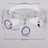 Plafonnier Idlewild LED Chrome, Blanc, 3 lumières