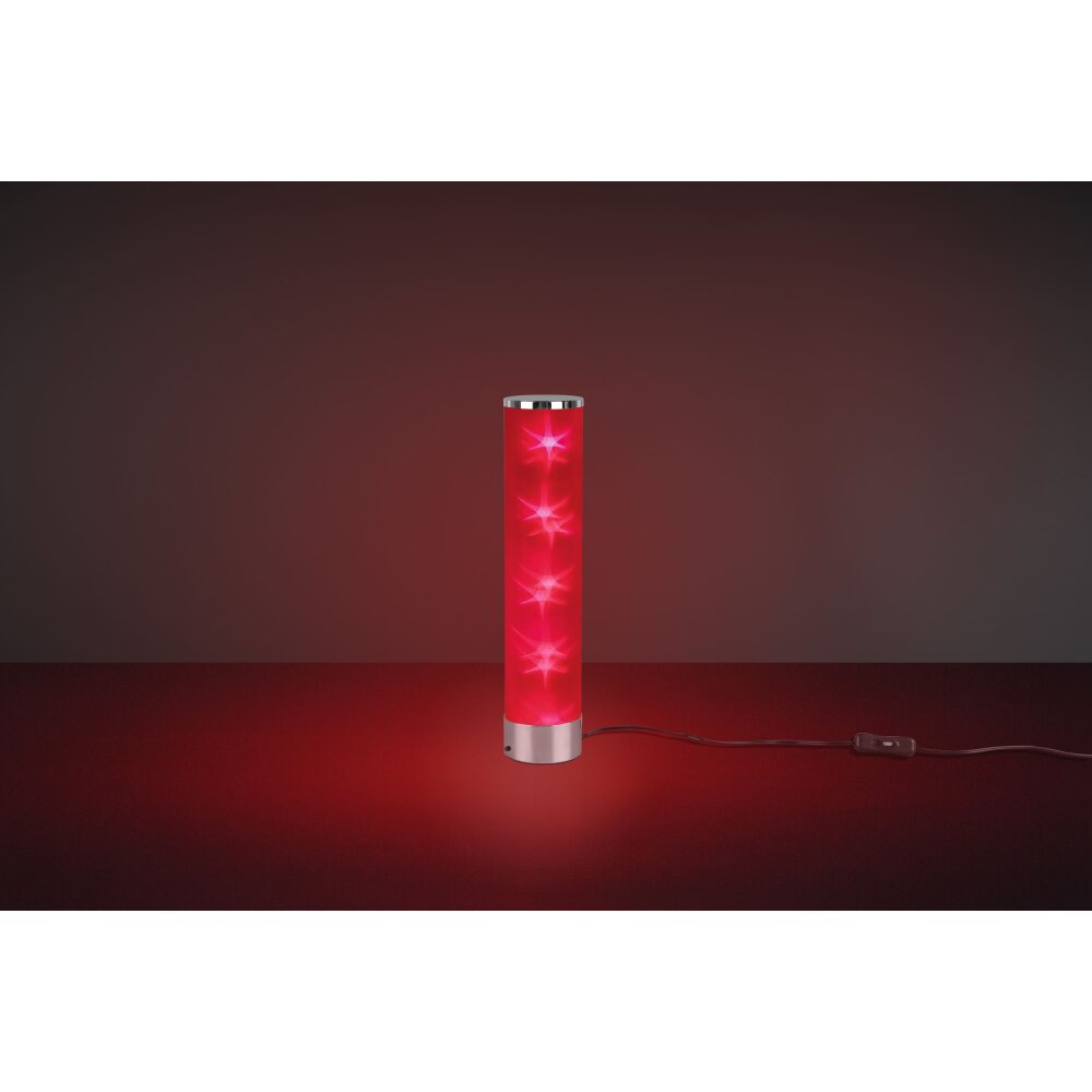 Lampe de table Reality Rico LED Chrome, 1 lumière, Télécommandes, Changeur de couleurs