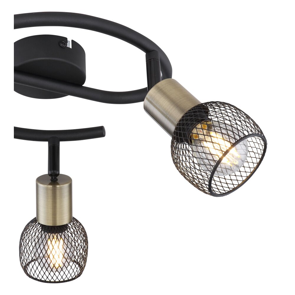 Plafonnier Globo FIASTRA Noir, 3 lumières