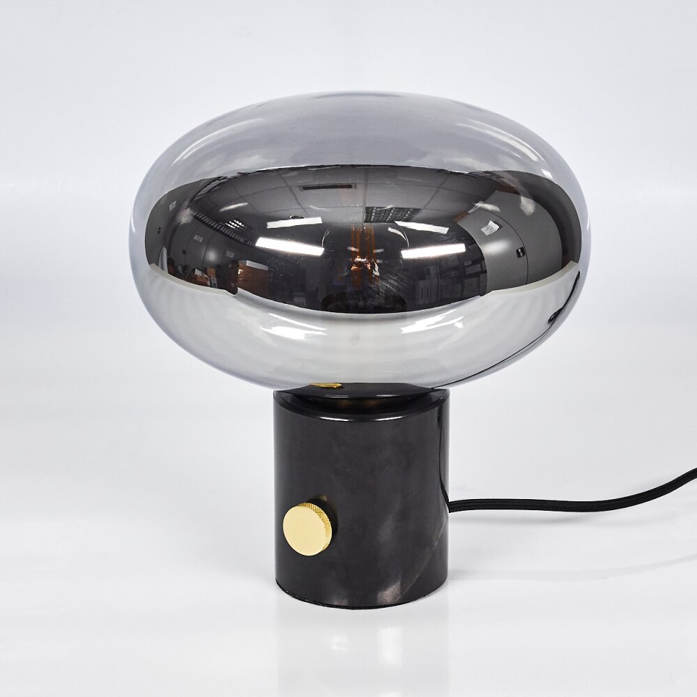 Lampe de table Maoro Gris, Laiton, Noir, 1 lumière