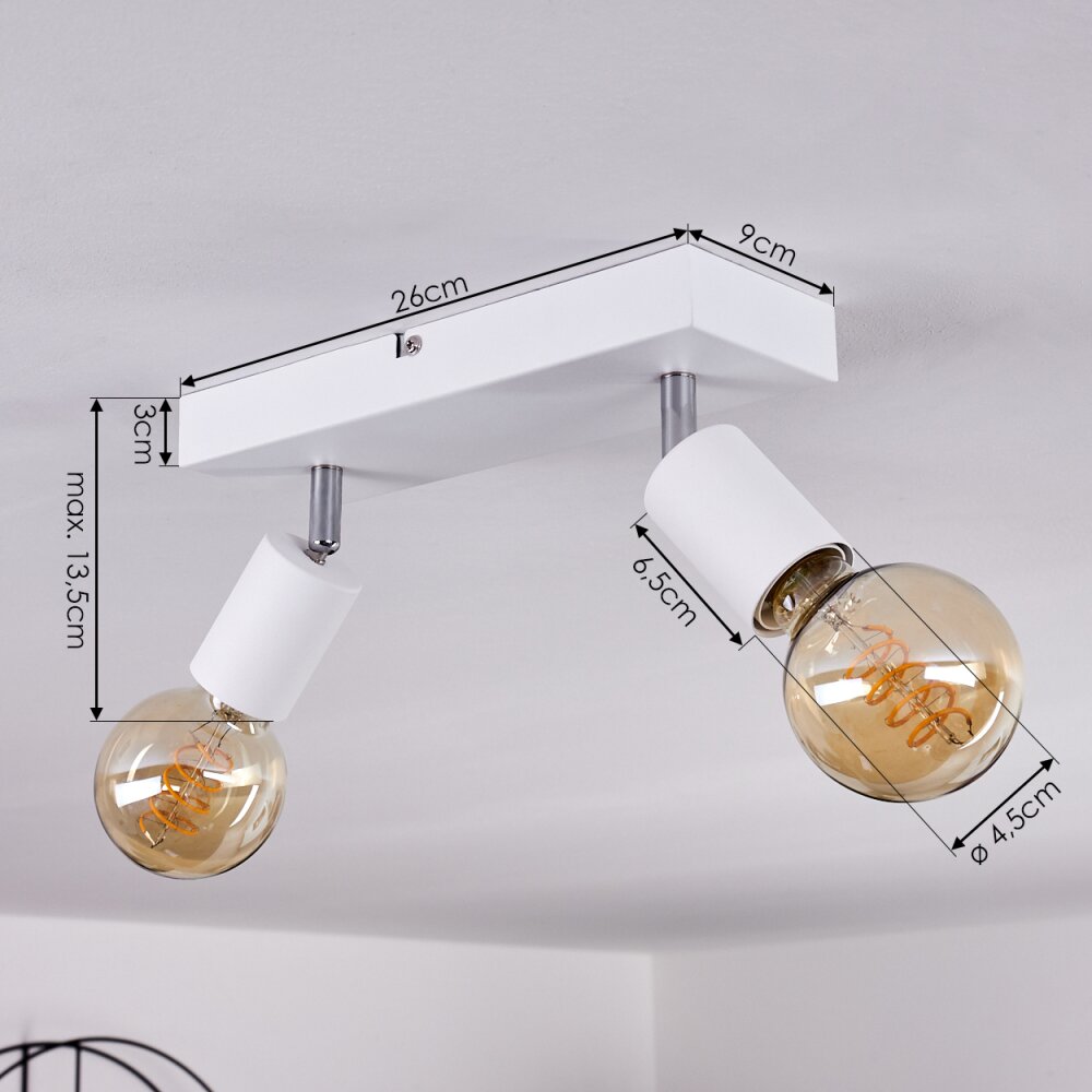 Plafonnier Tulla Blanc, 2 lumières