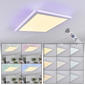 Panneau LED Mota Blanc, 1 lumière, Télécommandes, Changeur de couleurs