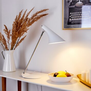 Lampe de table Corralcay Chrome, Blanc, 1 lumière