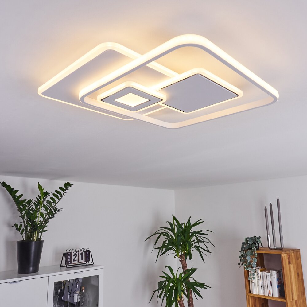 Plafonnier Panchita LED Blanc, 1 lumière, Télécommandes
