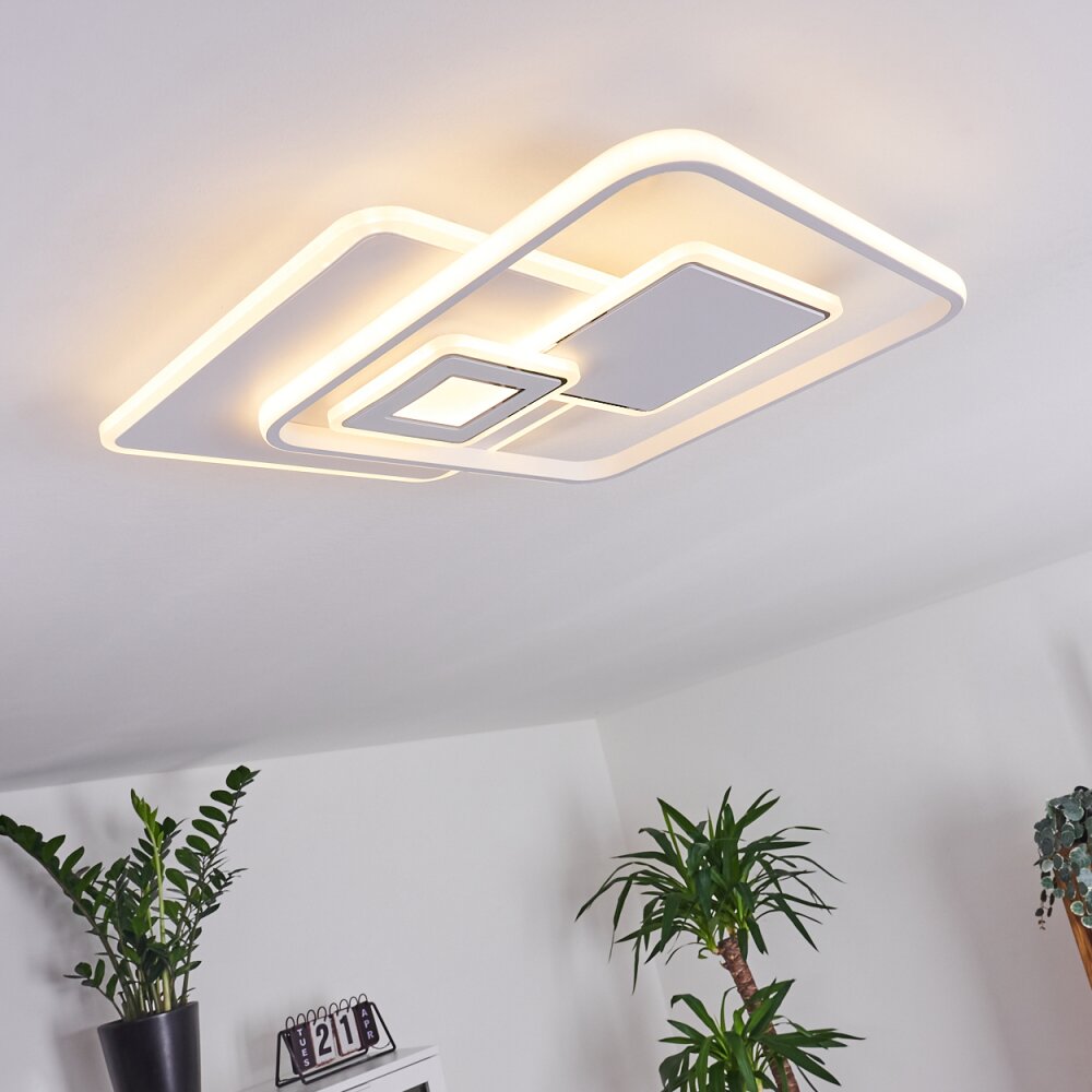Plafonnier Panchita LED Blanc, 1 lumière, Télécommandes