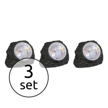 Set de lampes rocaille Globo SOLAR LED Gris, 3 lumières