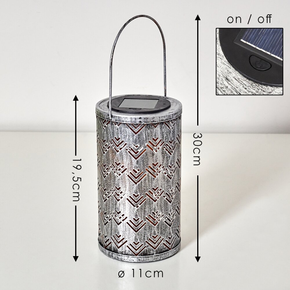 lampe solaire Parikia LED Cuivre, Argenté, 1 lumière