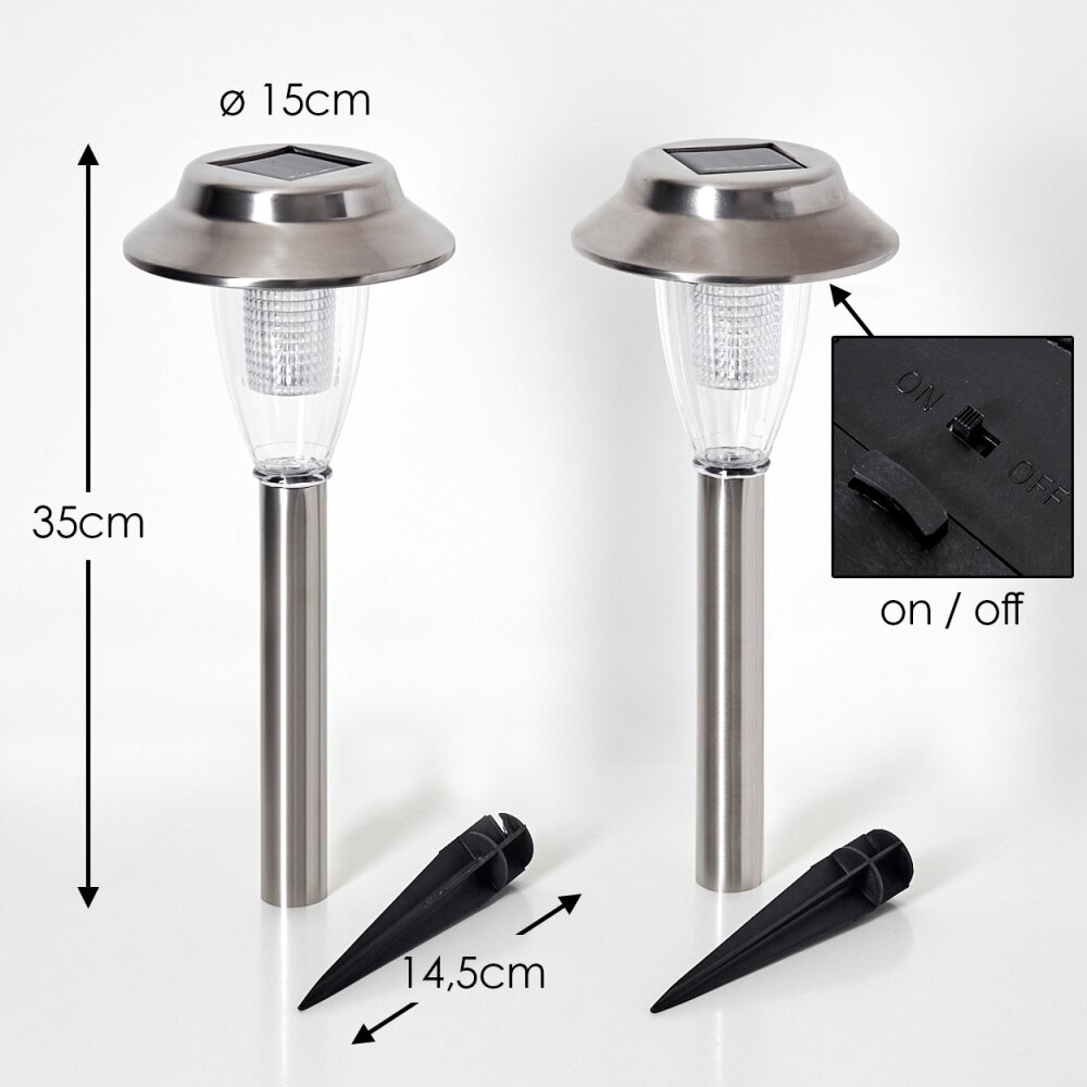 lampe solaire Rovigo LED Nickel mat, 1 lumière