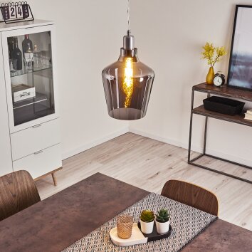 Suspension Batouna Argenté, 1 lumière