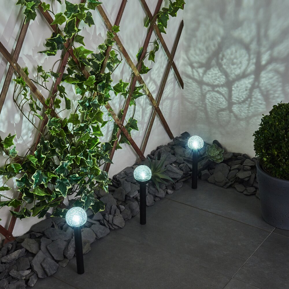 Lot de 3 lampes solaires Colognole LED Noir, 1 lumière