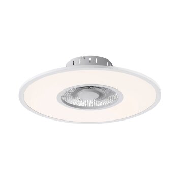 Ventilateur de plafond Leuchten Direkt FLAT-AIR LED Argenté, 1 lumière, Télécommandes
