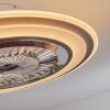 Ventilateur de plafond Terradura LED Chrome, Noir, Blanc, 1 lumière, Télécommandes