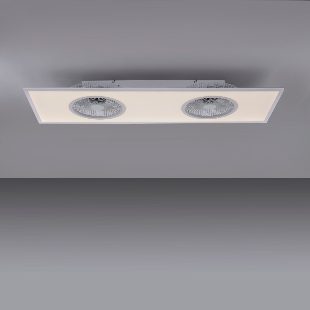 Ventilateur de plafond Leuchten Direkt FLAR-AIR LED Blanc, 1 lumière, Télécommandes