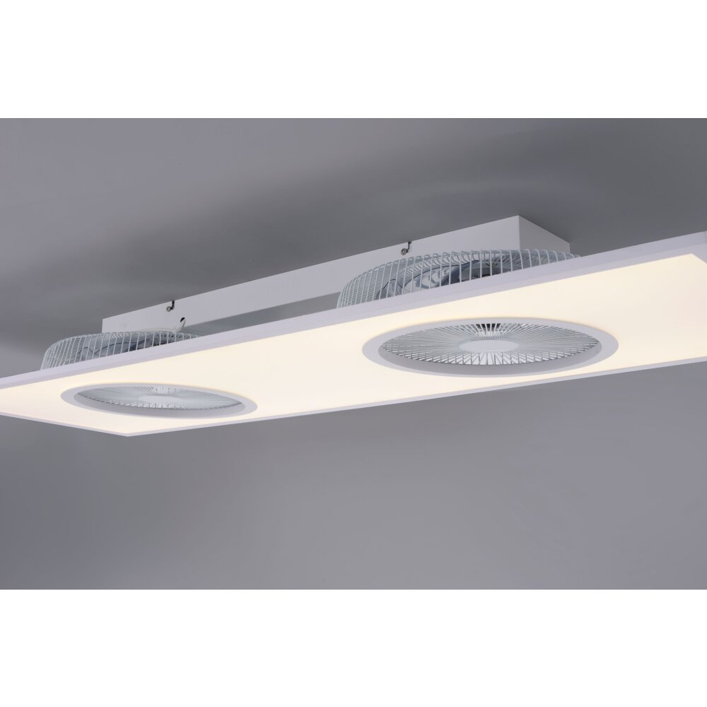 Ventilateur de plafond Leuchten Direkt FLAR-AIR LED Blanc, 1 lumière, Télécommandes