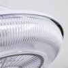 Ventilateur de plafond Riccione LED Blanc, 1 lumière, Télécommandes, Changeur de couleurs