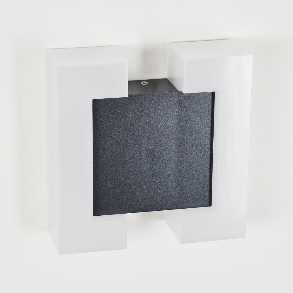 Applique murale d'extérieur Zoppola LED Anthracite, Blanc, 2 lumières