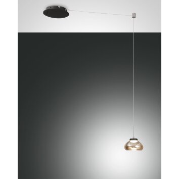 Suspension Fabas Luce Arabella LED Noir, 1 lumière