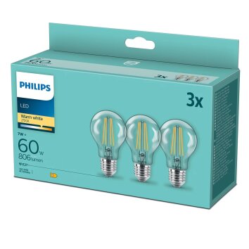 Philips 3x Set LED E27 7 Watt 2700 Kelvin 806 Lumen