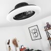 Ventilateur de plafond Pireaus LED Noir, 1 lumière, Télécommandes, Changeur de couleurs