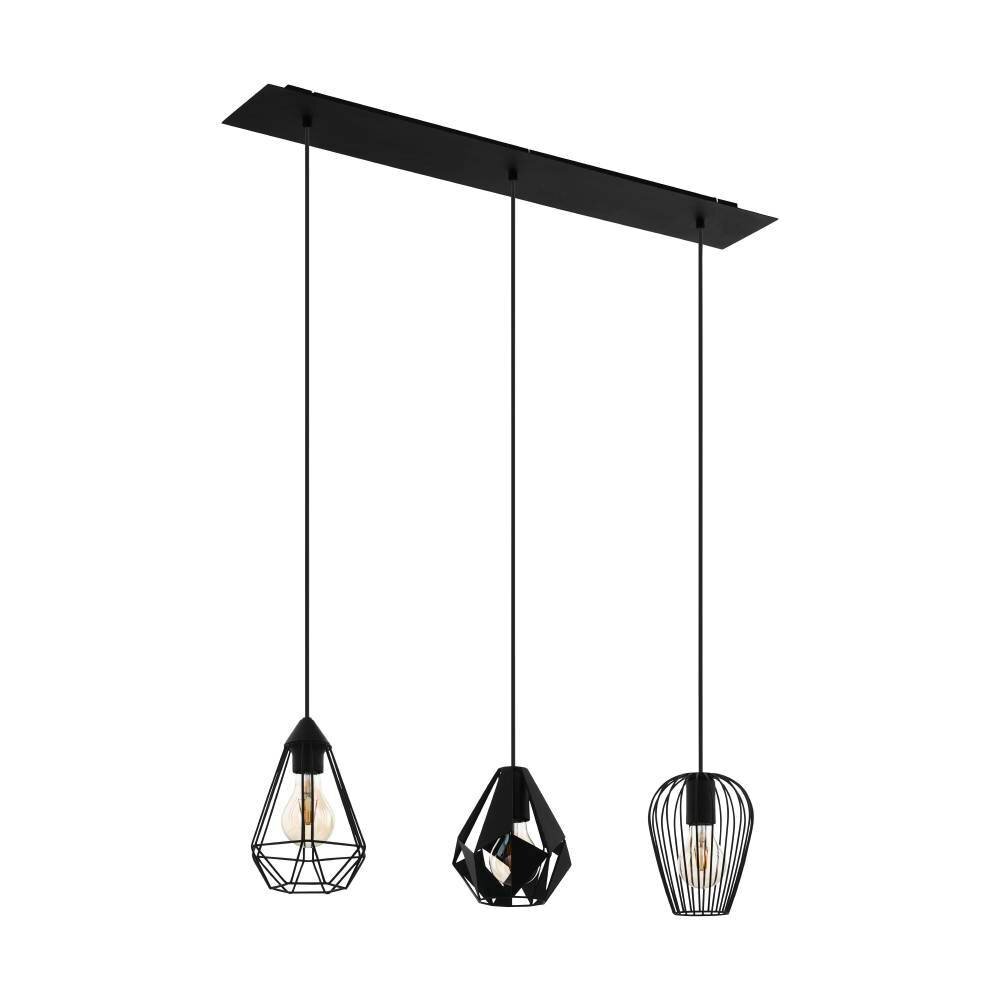 Suspension Eglo-Leuchten DISTAFF Noir, 3 lumières main product photo