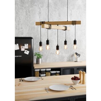 TOWNSHEND Suspension Luminaires Eglo Brun, Noir, 5 lumières