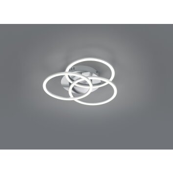 Plafonnier Reality Circle LED Nickel mat, 1 lumière, Télécommandes