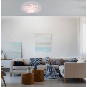 Plafonnier Leuchten-Direkt LOLAsmart-NAOMI LED Blanc, 1 lumière, Télécommandes, Changeur de couleurs