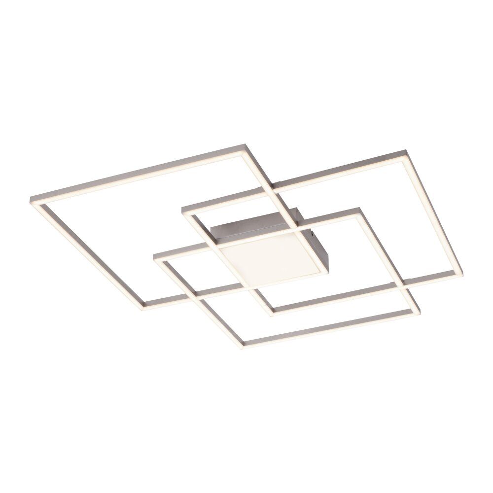 Plafonnier Leuchten-Direkt ASMIN LED Acier brossé, 3 lumières, Télécommandes