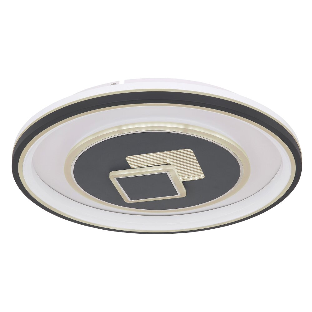 Plafonnier Globo SUNDI LED Noir, Blanc, 1 lumière, Télécommandes