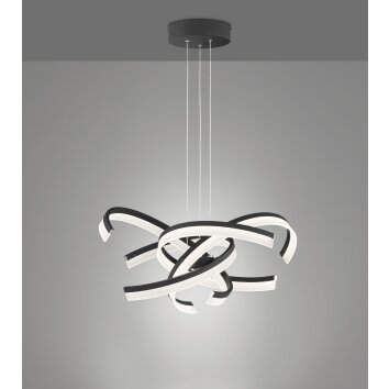 Suspension Fischer-Honsel Sund TW LED Noir, 4 lumières