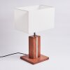 Lampe de table Sangineto Bois foncé, Nickel mat, Blanc, 2 lumières